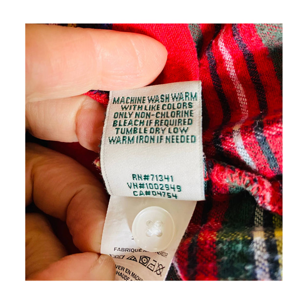 L.L. Bean Scotch Plaid Cotton Flannel Cozy Red Classic Pockets Nightgown Small - Picture 14 of 14